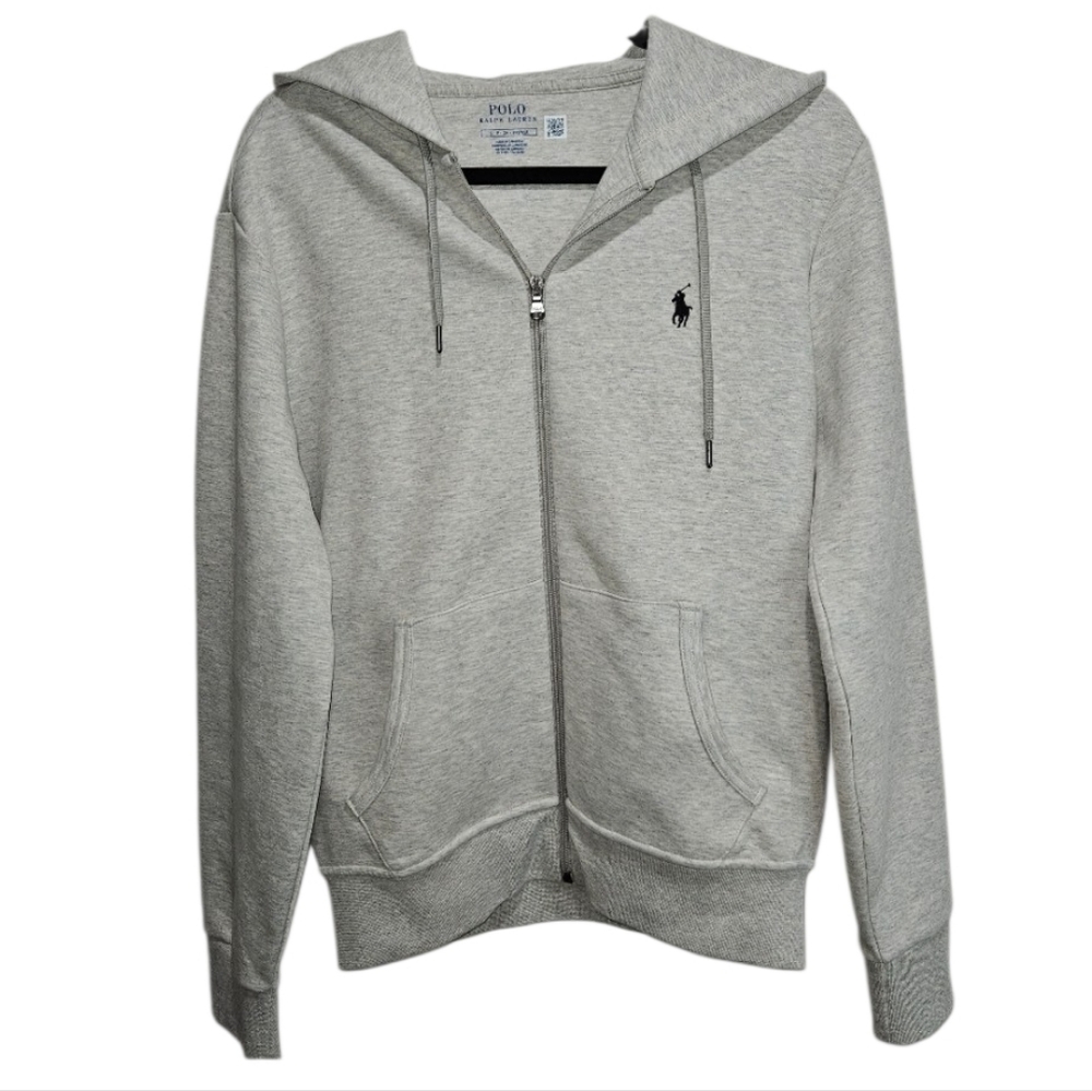 Polo Ralph Lauren Double Knit Full Zip Hoodie Gray Zip-Up Jacket Sweatshirt NWOT - Picture 3 of 16